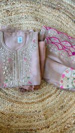 Premium tissue designer back suit set pink
