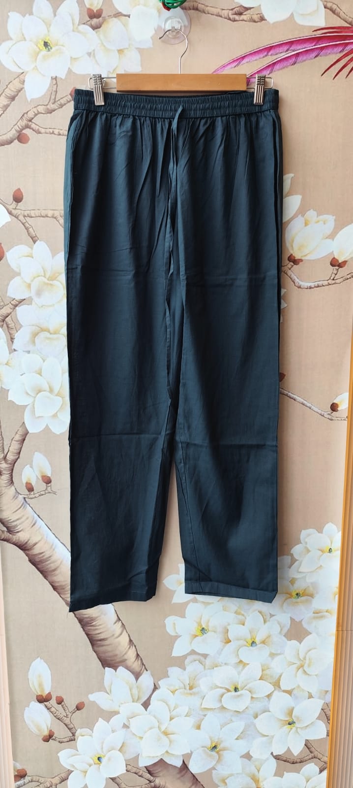 Pure cotton embroidered real mirror designer pocket full cotton suit set in blue