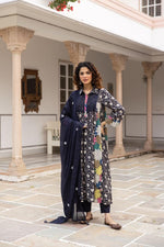 Smart smart cotton full suit set in blue