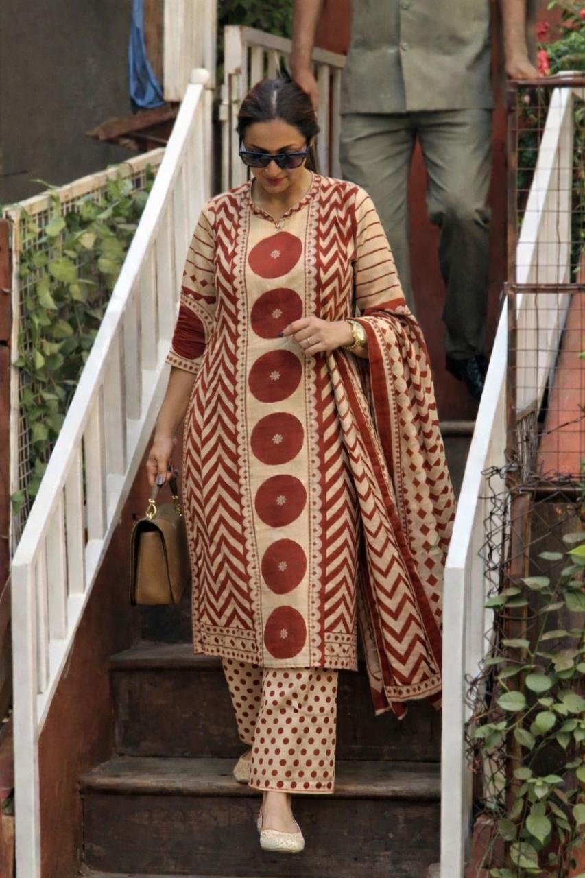Bestselling smart cotton plazzo set in red