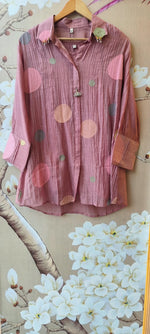 Premium Mul chanderi with inner and paired with linen pants in onion pink