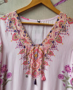Pretty crepe block print lining full suit set