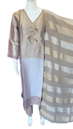 Premium tissue suit set with Banarasi(true to size )