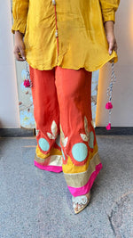 Pure crepe with bustier with gotta applique co ord