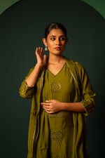 Soft modale olive green full suitn set
