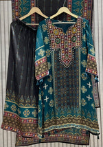 Premium Mul silk lining ajrakh plazzo suit set