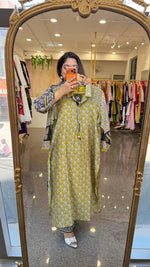 Pure Mul silk in super stylish cuts comes with inner in yellow