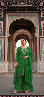 Green georgette plazzo full suit set