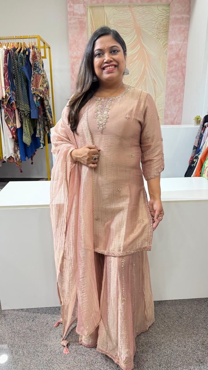 Designer salsa real mirror plazzo suit set