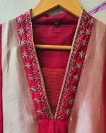 Wow super pretty tissue panel suit set in red