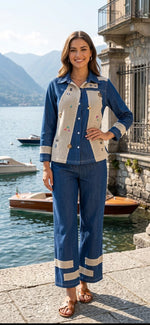 Super smart denim cotton co ord in blue