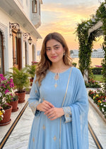 Premium chinon with gorgeous handwork full suit