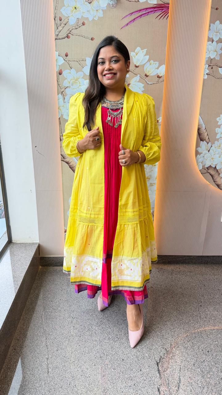 Wow super pretty handloom cotton shrug dress