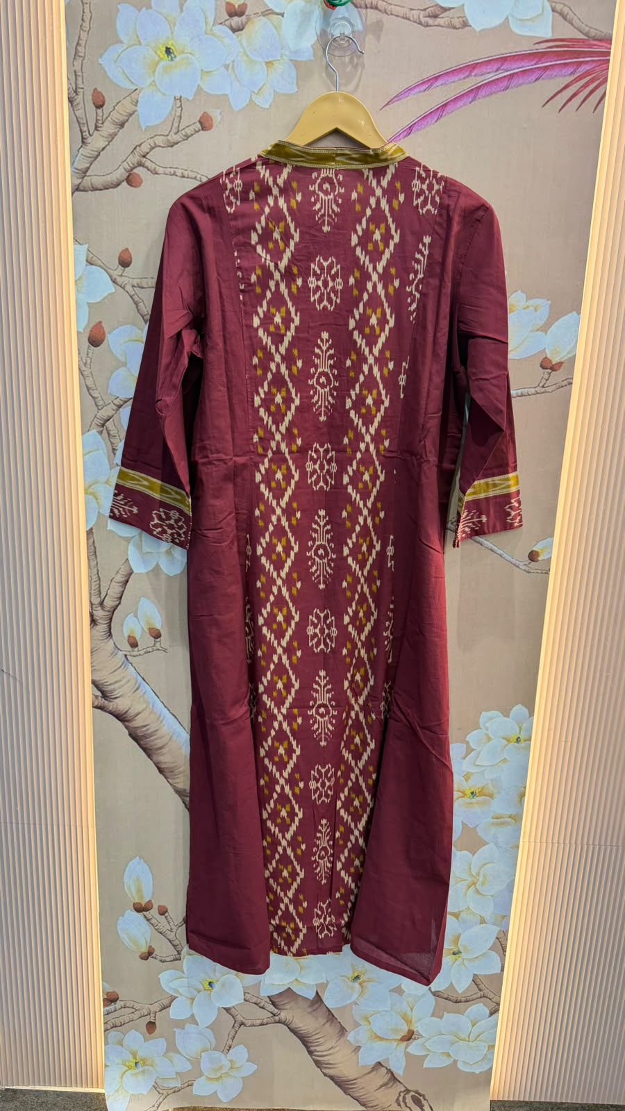 Pure cotton front n back Ikkat panel full suit set
