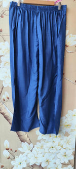 Real mirror crepe silk designer royal blue suit set
