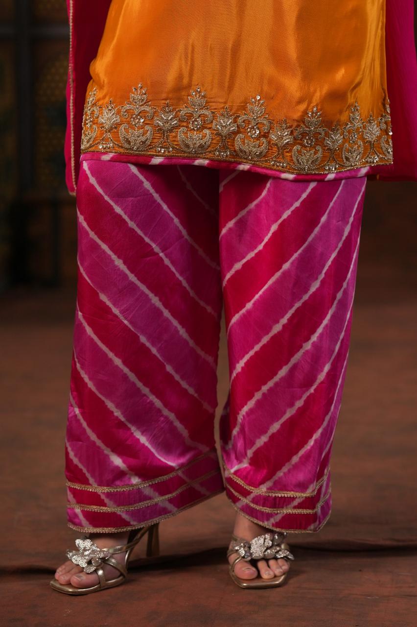 Crepe silk heavy handwork farshi salwar suit set
