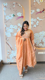 Restocked in new colour! Shimmer tissue with zari detailing full suit set