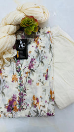 Pure cotton V neck suit set