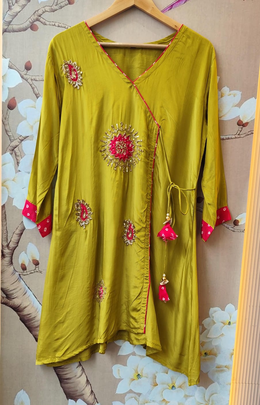 Wow crepe silk premium handwork paired with plazzo pant