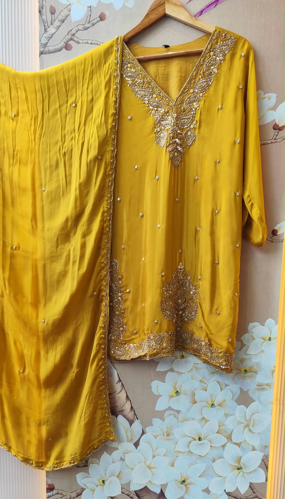 Restocked !! Premium chinon handwork divider plazzo set