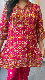 Premium pure crepe patola Co ord in red