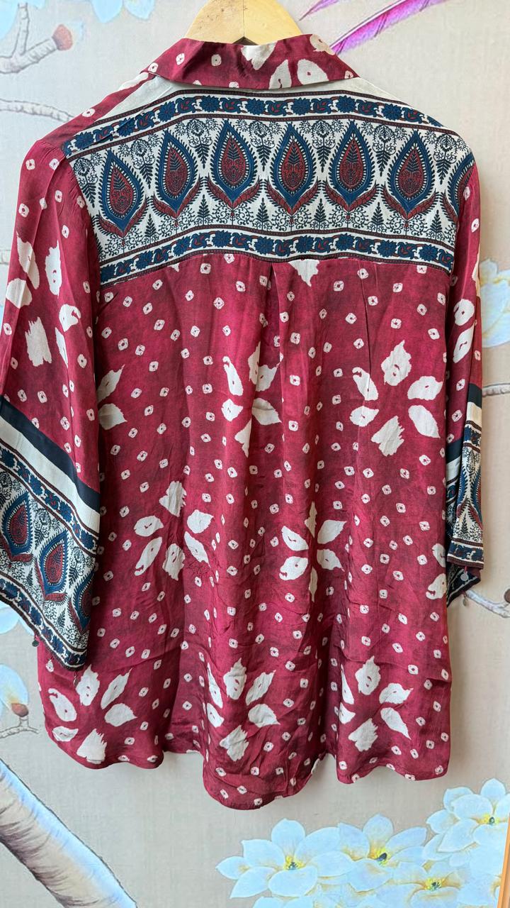 Premium crepe must buy bandhani shirt