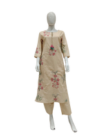 Pure cotton appliqué kurta pant comes with lining