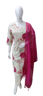 Appliqué work cotton full suit set