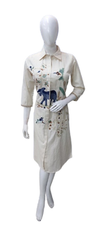 Premium cotton embroidery kurta in white