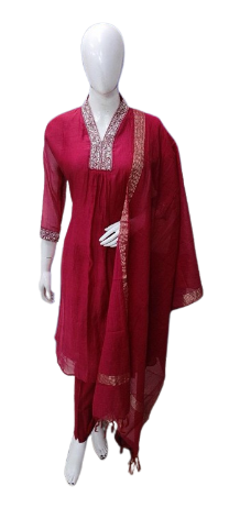 Pretty Mul Chanderi suit set