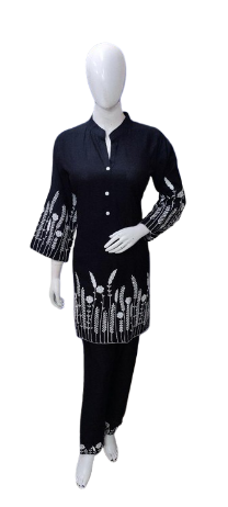 Heavy rayon embroidered co ord set