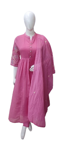 Beautiful Mul cotton embroidered suit set