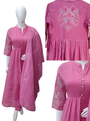 Beautiful Mul cotton embroidered suit set