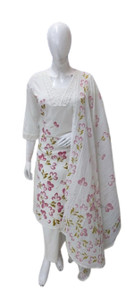 Pretty cotton lining suit set in pink