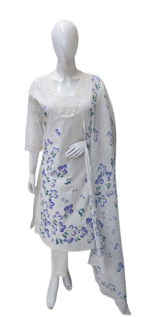 Pretty cotton lining suit set in blue