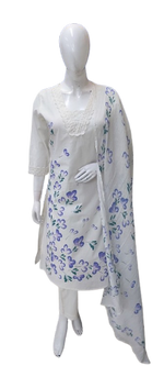 Pretty cotton lining suit set in blue