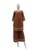 Smart embroidered cotton co ord set