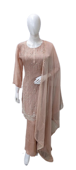 Heavy chinon embellished party wear suit set