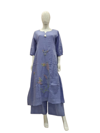 Super smart embroidered Mul cotton co ord set