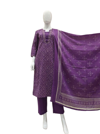 Wow cotton suit set in purple