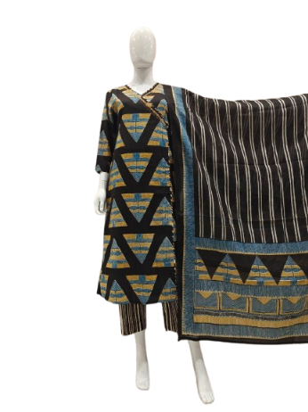 Wow cotton suit set in black