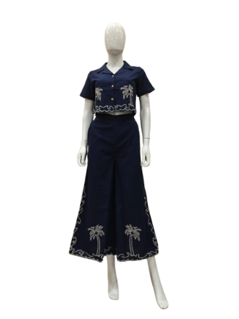 Awesome embroidered crop top co ord