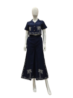 Awesome embroidered crop top co ord