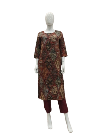 Muslin silk pichwai katha stitch kurta pant