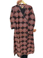 Pure cotton angrkha kurta pant in black