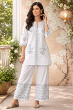 Premium cotton block printed with lining co ord set