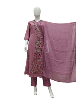 Super soft pretty mul cotton hand embroidery jacket full suit set