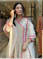 Premium tissue silk with zari detailing full angrakha pattern suit set