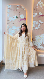 Wow shifli Mul cotton lining full suit set in beige