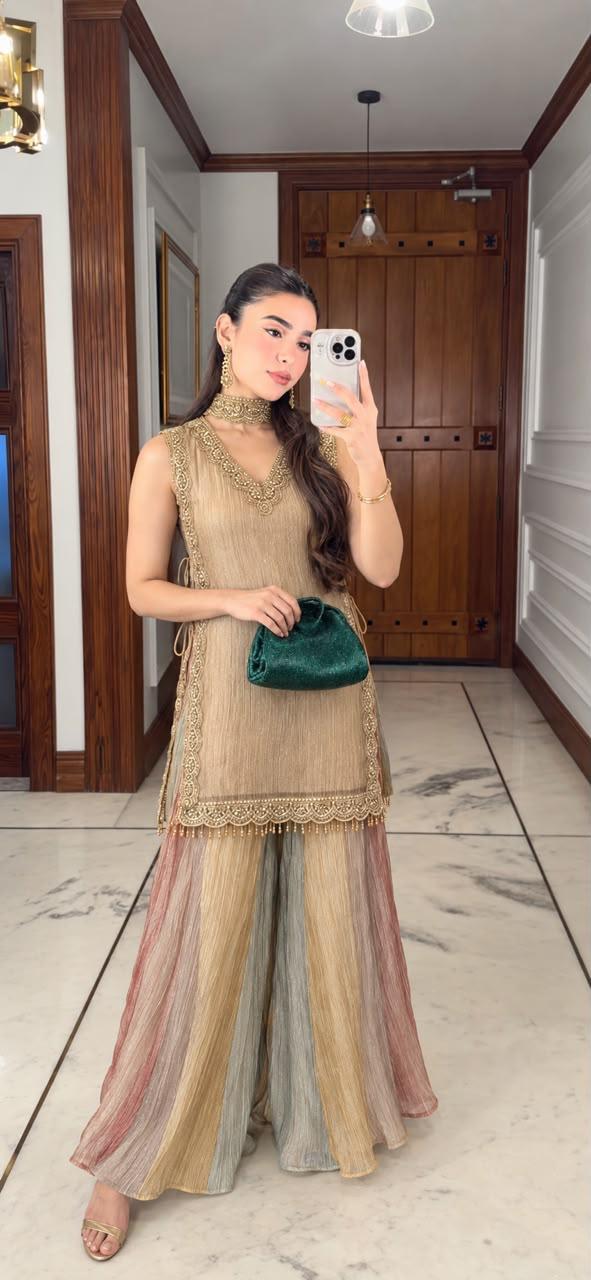 Premium tissue with necklace dupatta